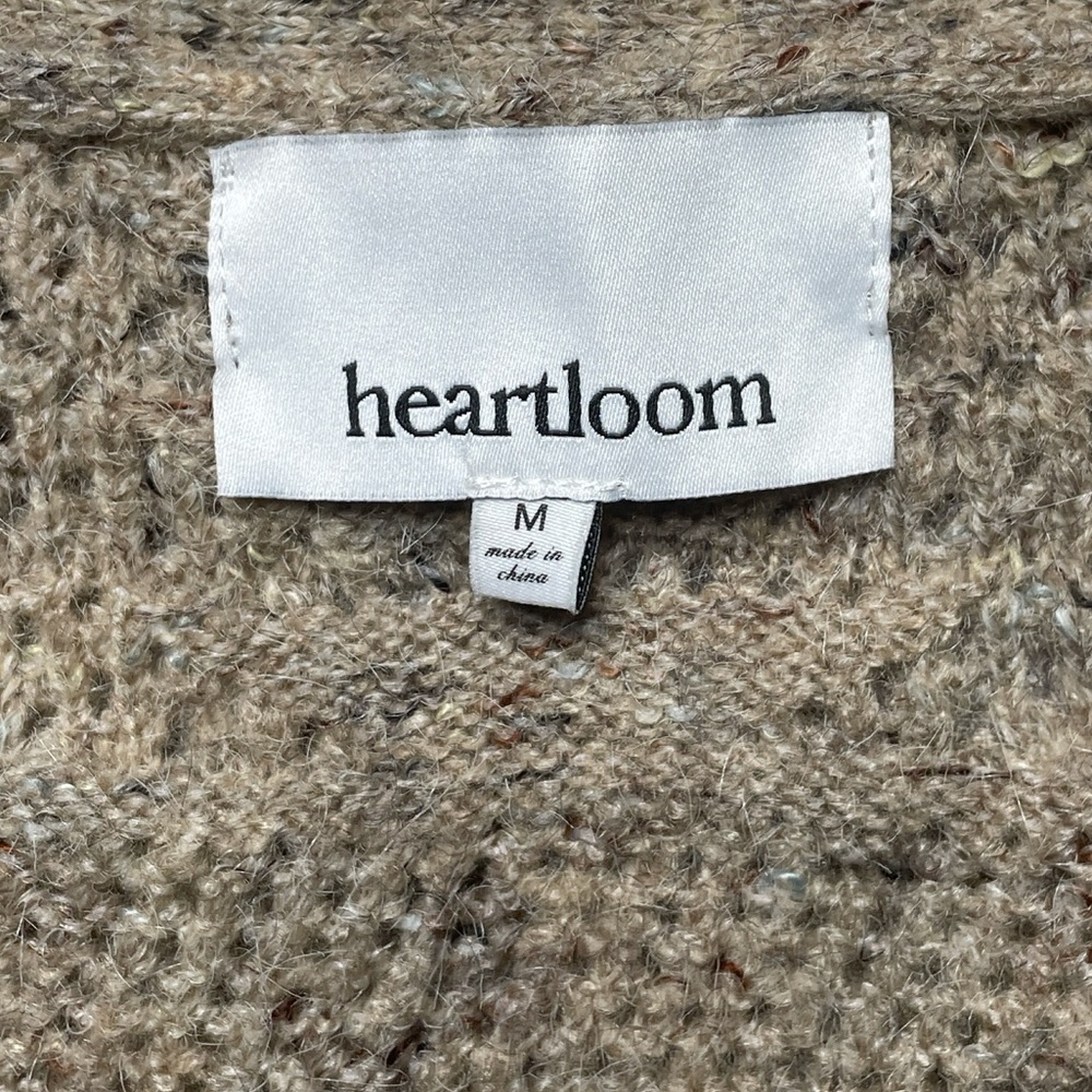 Heartloom Tan Textured Knit Cardigan Grandpa Sweater Neutral - Picture 4 of 10